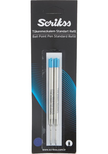 Dev Tükenmezkalem Refil 2'li Blister, 0.7 mm Uç, Mavi