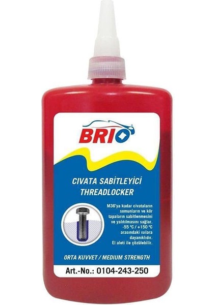 0104-243-250 Civata Sabitleyici, Orta Kuvvet, 250 ml