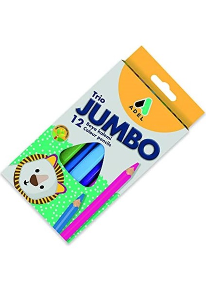 Jumbo Üçgen Boya Kalemi 12 Renk Tam Boy