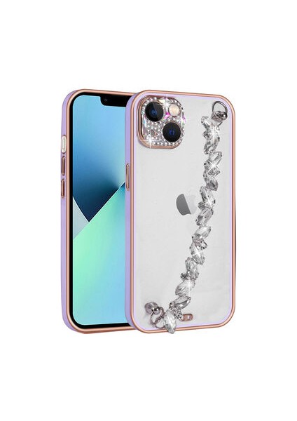 iPhone 13 Taş Süslemeli ve Kamera Korumalı Şık Blazer Premium Kılıf
