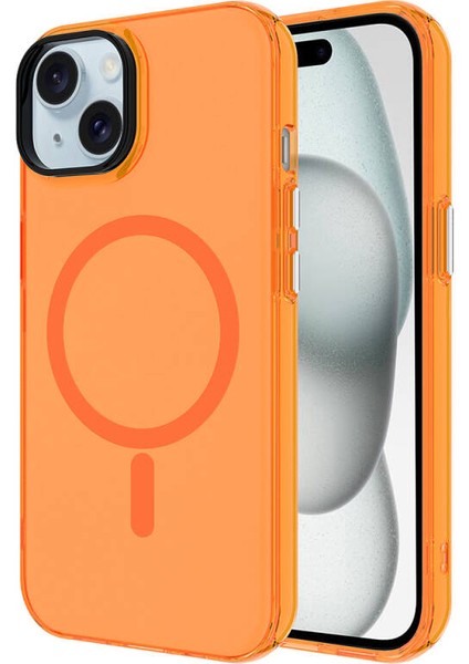 Apple iPhone 14 Kılıf Şeffaf Magsafeli ve Mat Buz Tasarımlı Ice Armor Sert Silikon Kapak