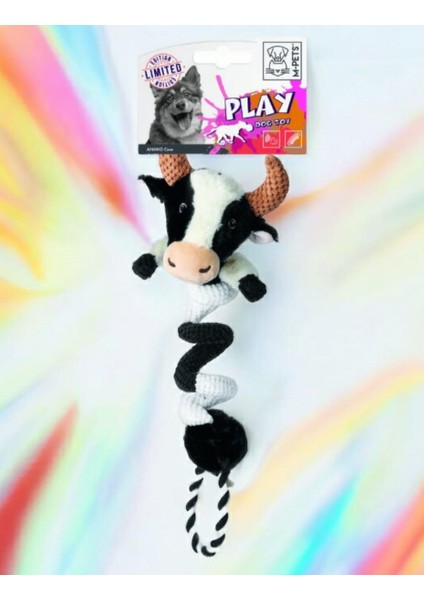 Anımo Cow Peluş Köpek Oyuncağı, Peluş Öten Inek Köpek Oyuncağı, Sesli Peluş Köpek Oyuncağı
