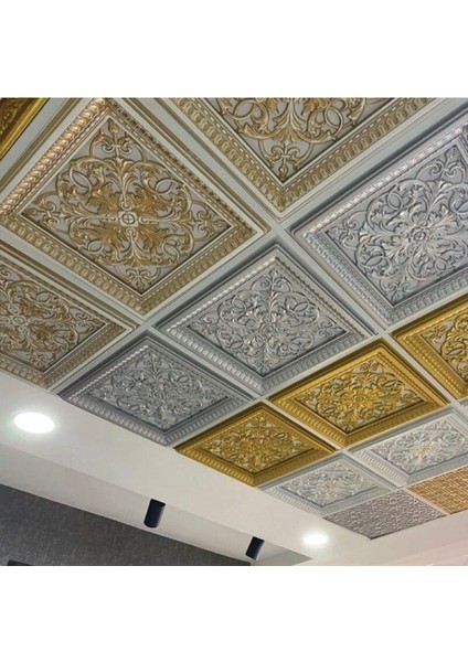 60X60 cm Asma Tavan Uyumlu LED Döşenebilir Avangarde Tavan Paneli-Gümüş Renk