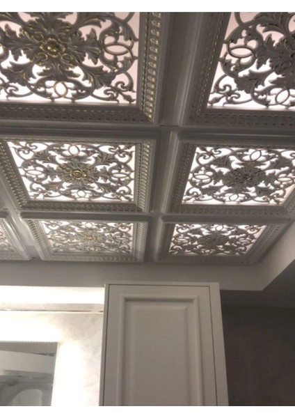 60X60 cm Asma Tavan Uyumlu LED Döşenebilir Avangarde Tavan Paneli-Gümüş Renk