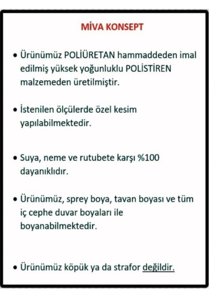 Bazaar Avm Dekoratif Boyanabilir Poliüretan Duvar Çıtası - 6' Lı Hazır Kesim Çerçeve Seti-Duvar Süsü