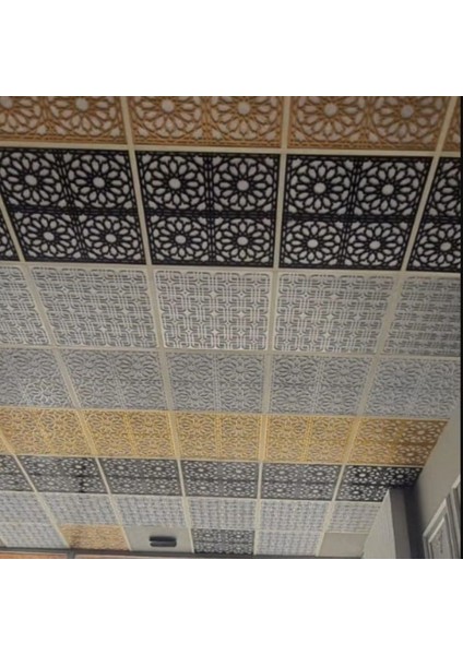 60X60 cm Asma Tavan Uyumlu LED Döşenebilir Tavan Paneli- Kahve Renk