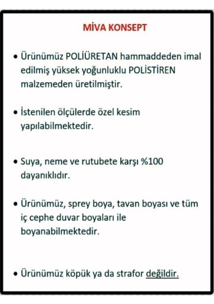 Dekoratif Boyanabilir Poliüretan 6 cm Duvar Çıtası & Bordür ( Uzunluk :240 cm En :6cm) indirimleri