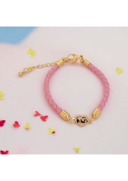 Panda Tasarım Kalp 14 Ayar Altın Plaka BILEKLIK-M.370823Q.370880W.370937E.370994R.371051