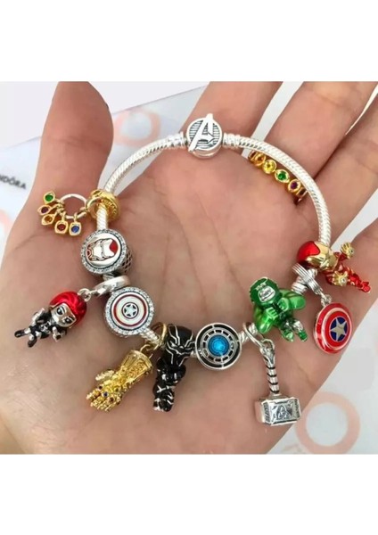 Avengers Charm Bileklik 925 Ayar Gümüş modelleri