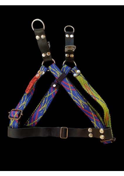 Köpek göğüs tasması orta ırk hakiki deri kapamalı renkli kolon genişlik:2cm göğüs ölçüsü:40-65cm ayarlamalı dog harness GT3-14