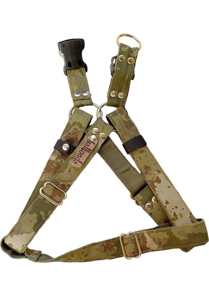 Köpek göğüs tasması kamuflaj destekli kolon kumaş metal ayar tokalı genişlik:2,5cm göğüs ölçüsü:50-85cm ayarlamalı dog harness GT4-1