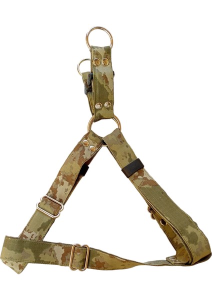 Köpek göğüs tasması kamuflaj destekli kolon kumaş metal ayar tokalı genişlik:2,5cm göğüs ölçüsü:50-85cm ayarlamalı dog harness GT4-1