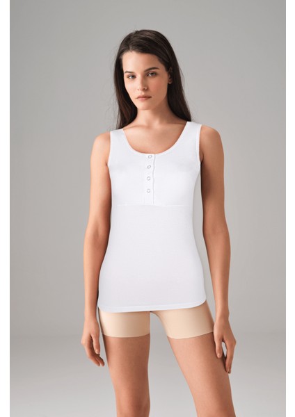 Kadın Çıtçıt Yaka Geniş Askılı Atlet