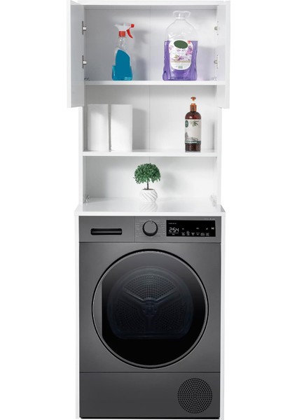 Kapaklı Raflı Çamaşır Makinesi Dolabı 65X58X183CM fiyatları