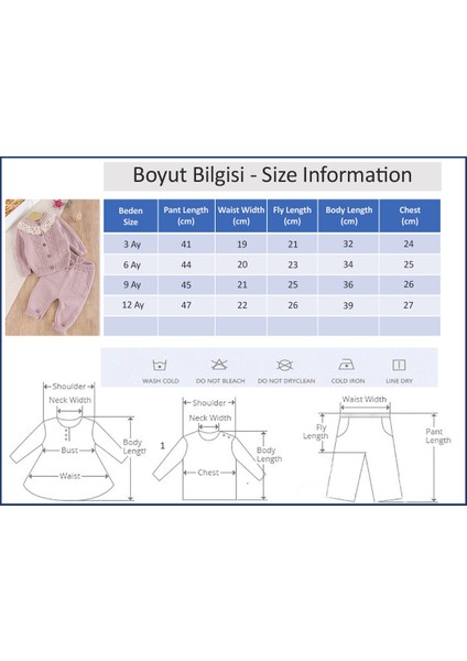 Dantel Yakalı Triko Kız Bebek Hırka Pantolon Takım Triko Bebek Seti