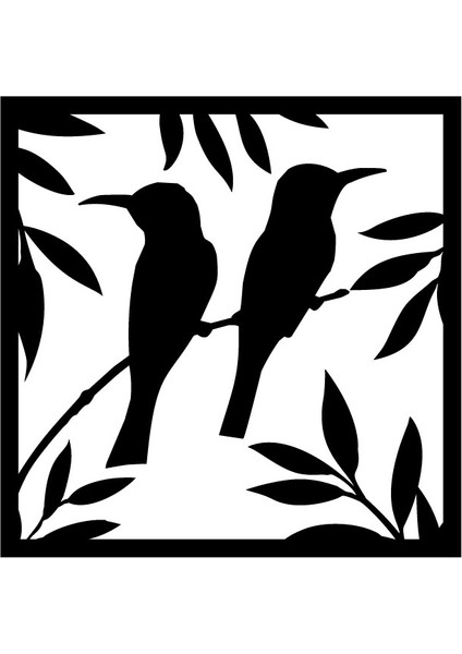 Dalda Ötüşen Kuşlar Tasarım Duvar Dekor Sticker 40 x 40 cm