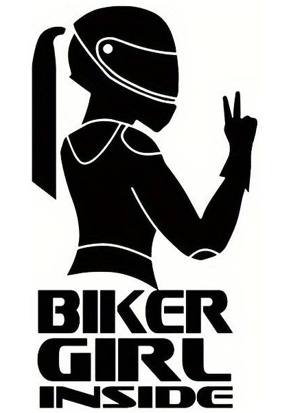 Bıker Gırl Motosiklet Sticker 5 x 8,5 cm