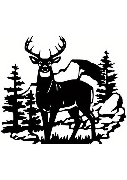 Karaca ve Orman Oto Arka Cam Sticker 28 x 24 cm