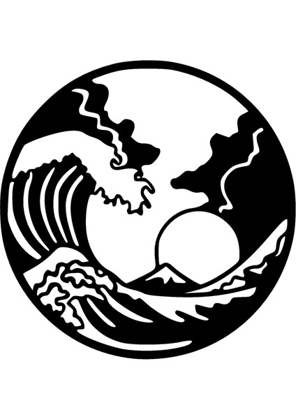 Deniz ve Dalga Oto Arka Cam Sticker 30 x 30 cm