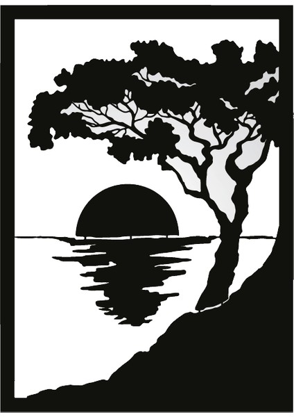 Göl Manzarası Duvar Dekor Sticker 30 x 40 cm