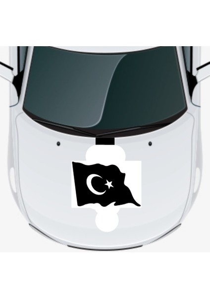 Türk Bayrağı 5 Oto Kaput Sticker 45 x 30 cm