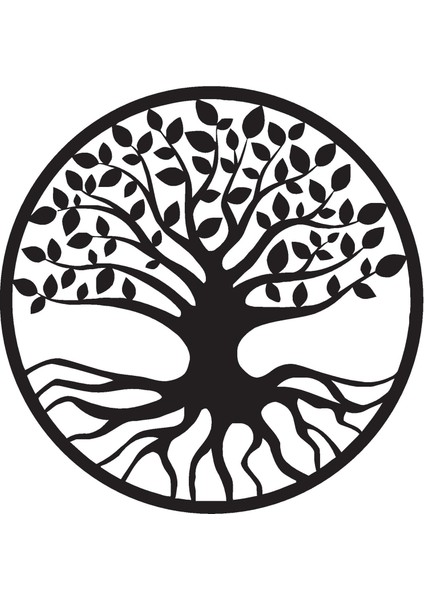 Ağaç ve Kökleri Duvar Model 99 Dekor Sticker 40 x 40 cm