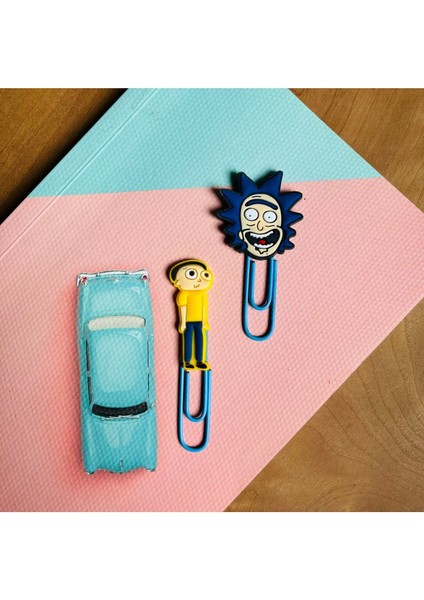 Rick And Morty 3D Kitap Ayracı / Ataç 2'li Set (Defter Görsel Amaçlı Kullanılmıştır.)