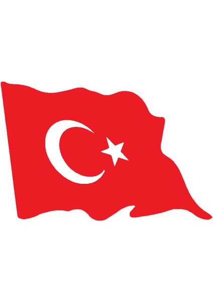 Türk Bayrağı 13 Duvar Dekor Sticker Kırmızı 90 x 60 cm