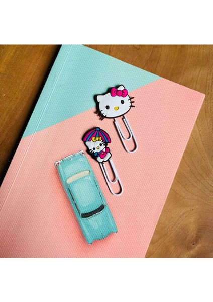 Hello Kitty Kitap Ayracı / Ataç 2'li Set (Defter Görsel Amaçlı Kullanılmıştır.)