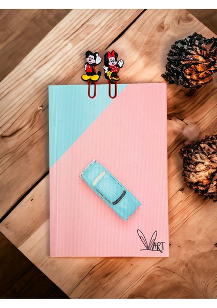 Minnie ve Mickey MOUSE3D Kitap Ayracı / Ataç 2'li Set (Defter Görsel Amaçlı Kullanılmıştır.)