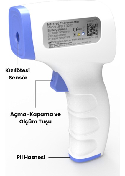 Uzaktan Dijital Temassız Ateş Ölçer | Jpd - FR202