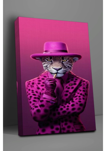 Hayvan Temalı, Pembe Kaplan Tablo-20 fiyatları