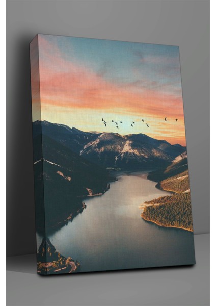 Manzara Temalı, Geniş Nehir Kanvas TABLO-274 fiyatları