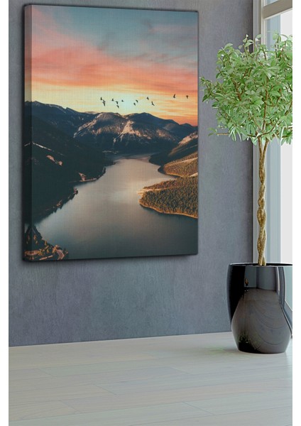 Manzara Temalı, Geniş Nehir Kanvas TABLO-274 fırsatları