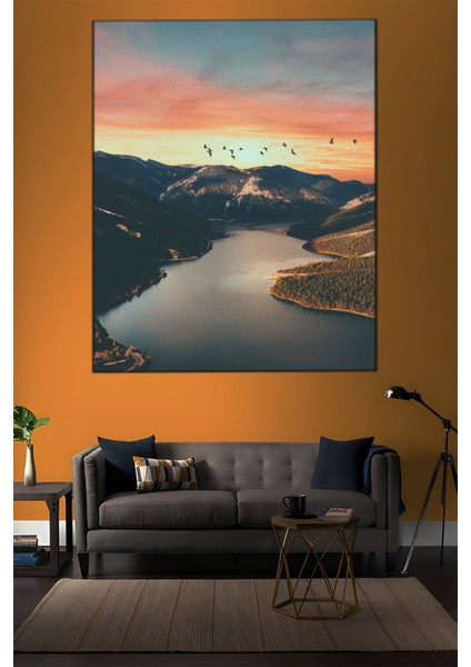 Manzara Temalı, Geniş Nehir Kanvas TABLO-274 indirimleri