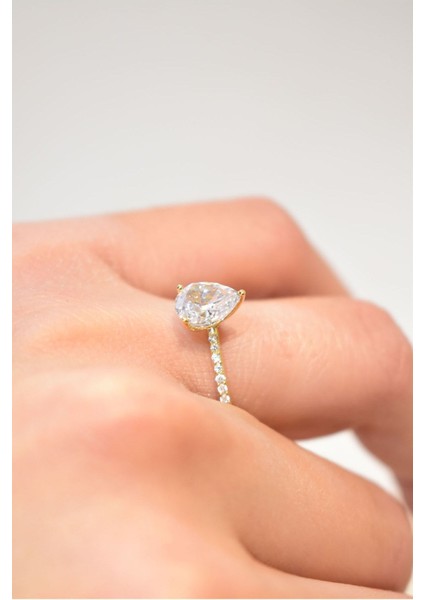 14 Ayar Altın Tek Taş Yüzük