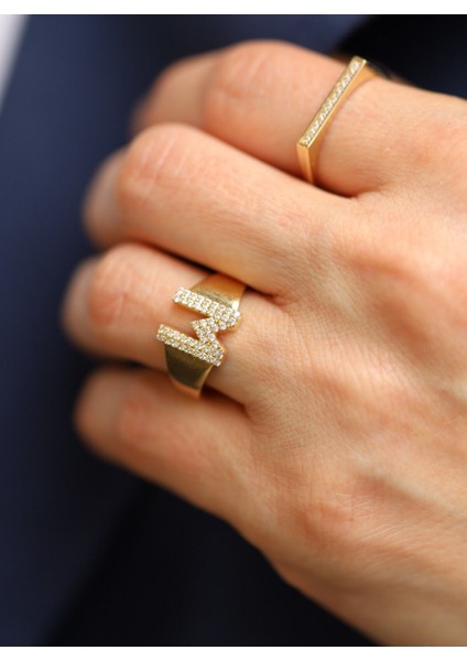 14 Ayar Altın Harfli Yüzük (Tüm Harfler) modelleri