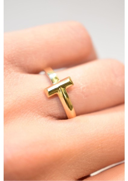 14 Ayar Altın T Model Yüzük modelleri