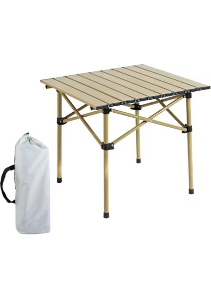 Orta Boy Gold Kamp Piknik Masası Taşınabilir Katlanır Kamp Bahçe Açılıp Kapanır Masa Yemek Masası