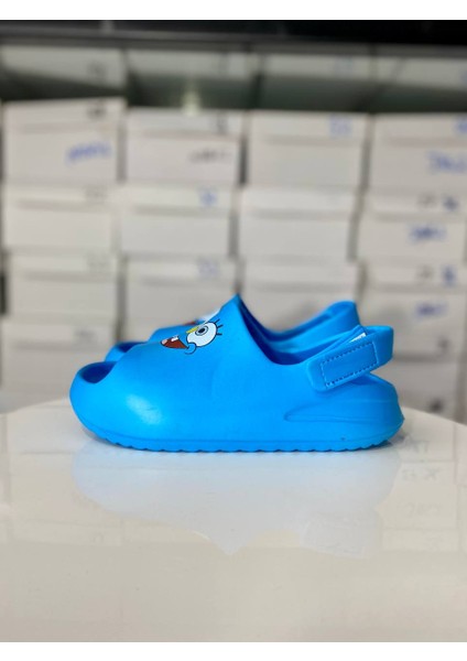 Sünger Bob Turkuaz Mavi Cırtlı Çocuk Terlik Sandalet