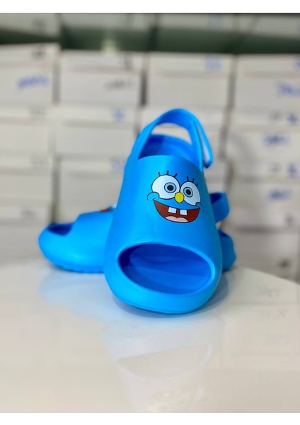 Sünger Bob Turkuaz Mavi Cırtlı Çocuk Terlik Sandalet fırsatları