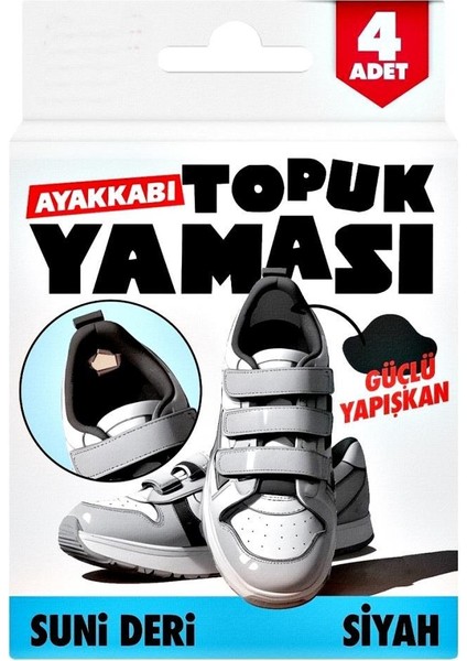 Ayakkabı Topuk Yaması Ayakkabı Tamir Yaması Sunni Deri Kendinden Yapışkanlı-Siyah