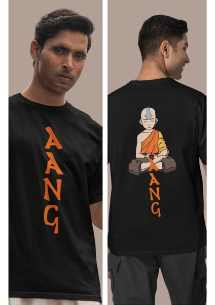 Cngz Shop Avatar Aang Sırt Baskılı Unisex Son Hava Bükücü Baskılı T-Shirt