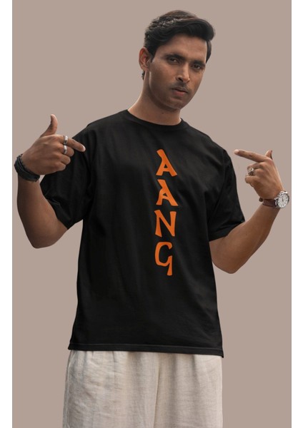 Cngz Shop Avatar Aang Sırt Baskılı Unisex Son Hava Bükücü Baskılı T-Shirt