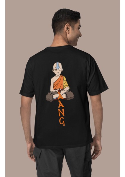 Cngz Shop Avatar Aang Sırt Baskılı Unisex Son Hava Bükücü Baskılı T-Shirt