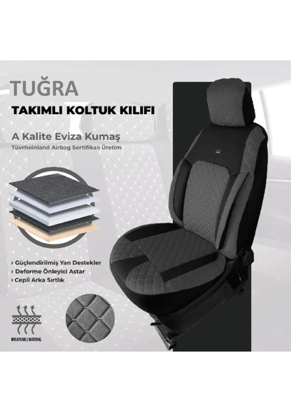 Volkswagen Sharan 1995-2010 Uyumlu Tugraserisi Araba Koltuk Kılıfı Takımı Pamuklu Deri Detay