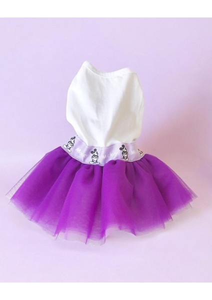 Eflatun Sevimli Fare Tütülü Kedi Elbisesi, Kıyafeti Tutu fiyatları