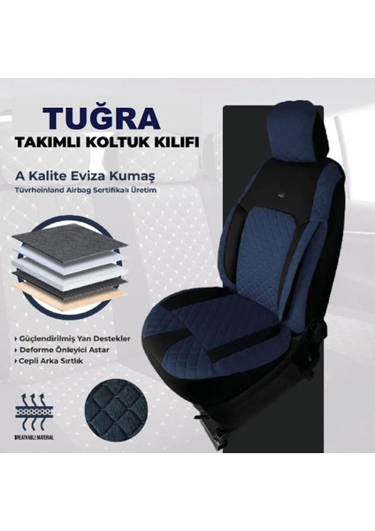 Hyundai I10 Uyumlu Tugraserisi Araba Koltuk Kılıfı Takımı Pamuklu Deri Detay