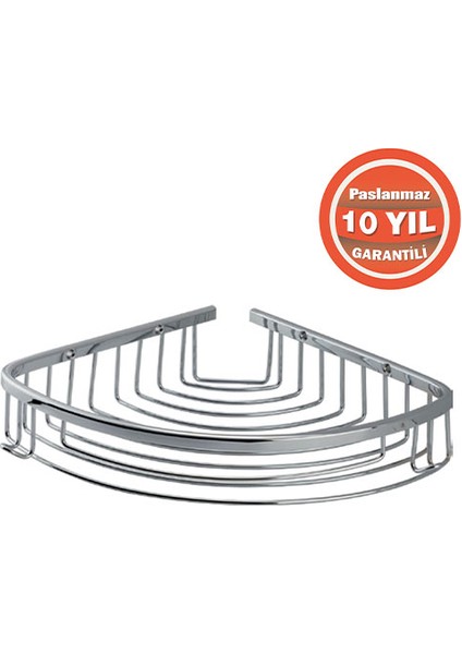 Paslanmaz Pirinç 1'li Destina 22 x 22 cm Şampuanlık Banyo Rafı