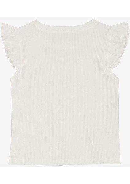 Kız Çocuk Kolları Fırfırlı Zincirli Kaşkorse T-Shirt indirimleri